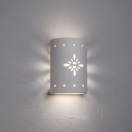 Luxury Lighting Asavva 10.5in. High Starburst Ceramic Outdoor Wall Light, Paintable White Bisque 410-36-W-u/d-7-17